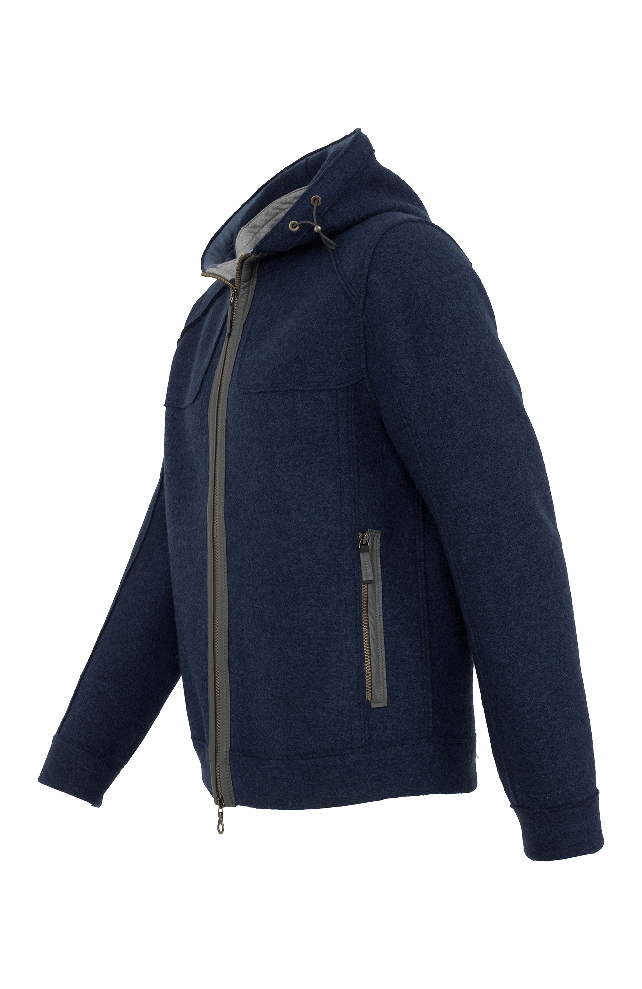 Boiled wool jacket with hood - Jeremy