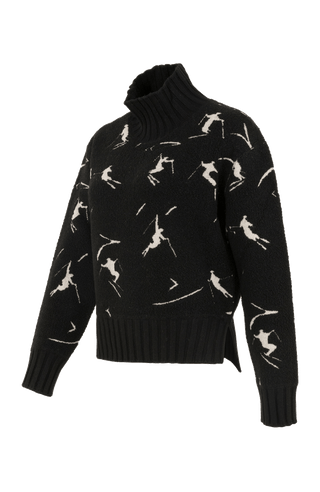 Knitted sweater with skier motif - TinaMulti