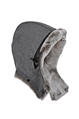 Lodenkapuze mit Rexkaninfell