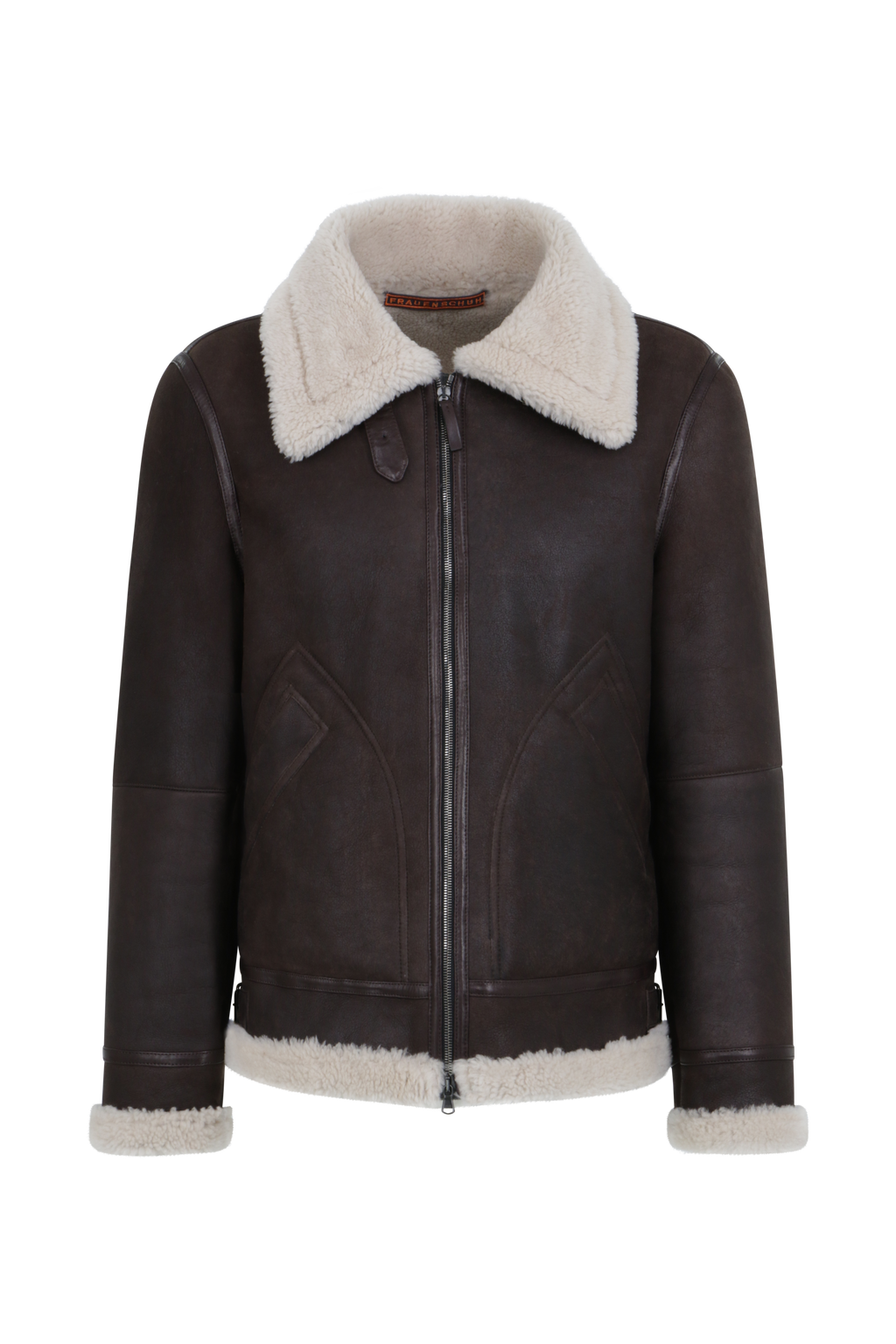 NULLUS Brown Detachable Faux-Fur Collar Jacket NULLUS