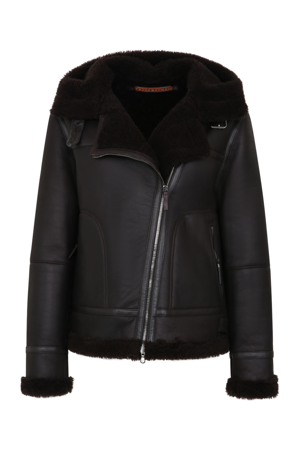 Shearling Jacke Wildleder Lammfelljacke Damen Damen-Bikerjacke Aus