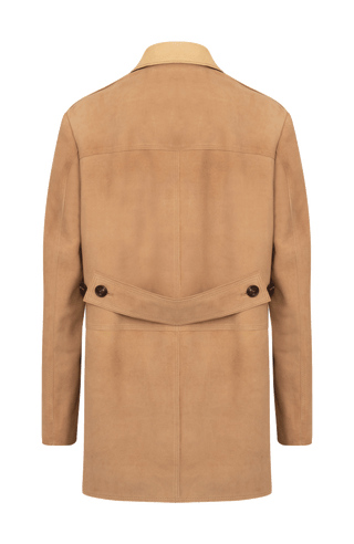 Damen-Halbmantel aus Veloursleder in Honiggelb – Modell Viona-CV 621693, Rueckansicht