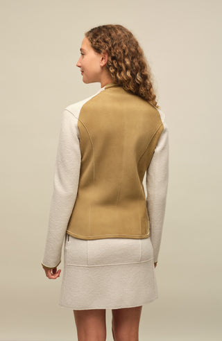 Damen Lederjacke JoyMulti-EL in Farbe Sandstone (2350) – Model Rueckansicht, hochwertiges Design von Frauenschuh