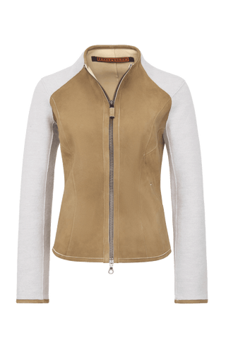 Damen Lederjacke JoyMulti-EL in Farbe Sandstone (2350) – Vorderansicht, hochwertiges Design von Frauenschuh