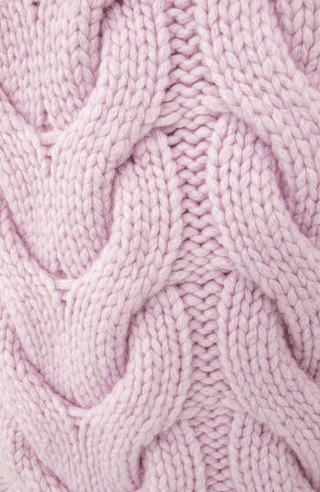 Damen-Strickpullover mit Zopfmuster in Rosé – Modell SaraCable-CWS 886541, Detailansicht