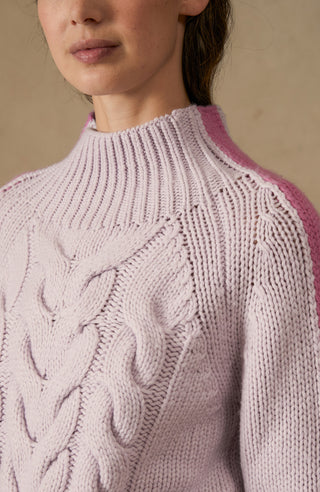 SaraCable knitted sweater with cable pattern 
