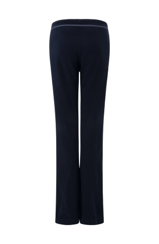 Dunkelblaue Damen-Fleecehose von Frauenschuh, Modell Inga-BF 1630 in Farbe Midnight – Rückansicht-sportlich-legere Hose für Frühling und Sommer, ideal für Freizeit und Outdoor.