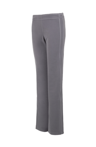 Graue Damen-Fleecehose von Frauenschuh, Modell Inga-BF2520 cement  – Seitenansicht-sportlich-legere Hose für Frühling und Sommer, ideal für Freizeit und Outdoor.