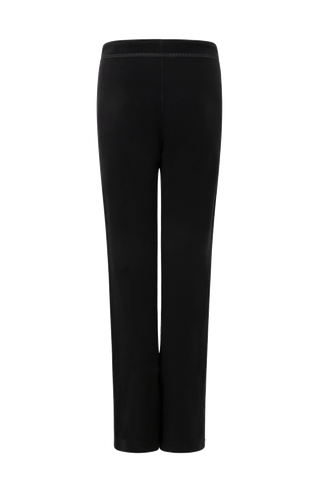 Schwarze Damen-Fleecehose von Frauenschuh, Modell Inga-BF 1630 in Farbe Midnight – Rückansicht-sportlich-legere Hose für Frühling und Sommer, ideal für Freizeit und Outdoor.