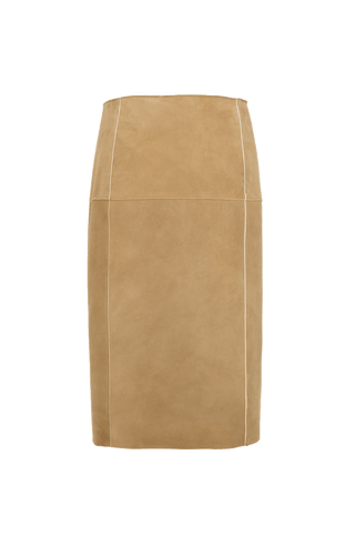 Karamel Lammleder Rock von hinten