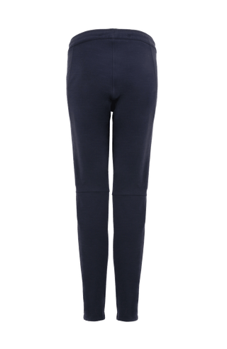 Frauenschuh Clio PSW Wollhose für Damen in Midnight-Dunkelblau (163-0), Rückansicht. Diese bequeme und atmungsaktive Stretchhose bietet einen sportlich-modernen Look. Perfekt für Frühling und Sommer, ausgestattet mit einem elastischen Bund zum Zubinden und praktischen Reißverschlusstaschen