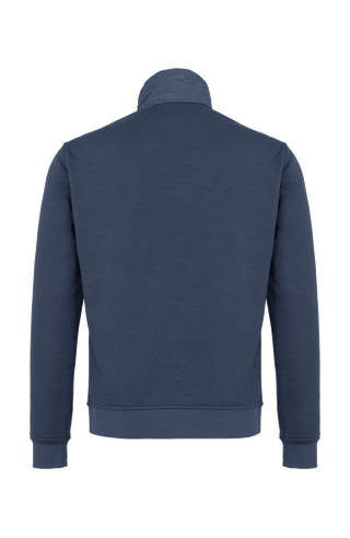 Frauenschuh Herrenjacke „Oliver PSW“ in der Farbe blau, Rückansicht, Gefertigt aus Power Stretch Wool – eine leichte, elastische und atmungsaktive Jacke für Frühling und Sommer. Mit sportlich-eleganter Passform und funktionalem Design für aktive Freizeit