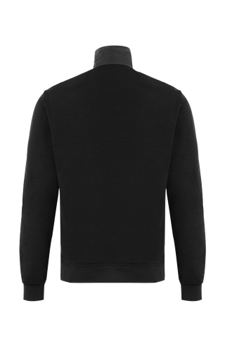 Frauenschuh Herrenjacke „Oliver PSW“ in der Farbe schwarz, Rückansicht, Gefertigt aus Power Stretch Wool – eine leichte, elastische und atmungsaktive Jacke für Frühling und Sommer. Mit sportlich-eleganter Passform und funktionalem Design für aktive Freizeit