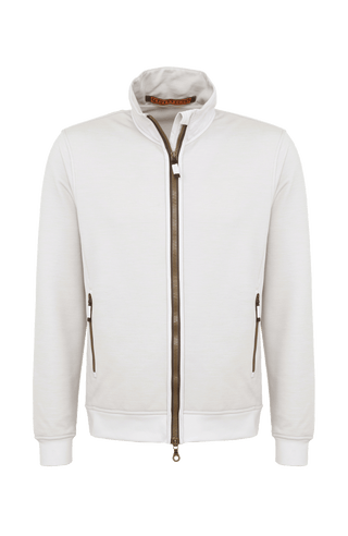 Frauenschuh Herrenjacke „Oliver“ aus Power Stretch Wool in sandstone, Vorderansicht. Leichte, elastische Jacke für Frühling und Sommer, mit sportlich-elegantem Schnitt. Ideal für aktive Freizeit, mit funktionalen Details und hohem Tragekomfort