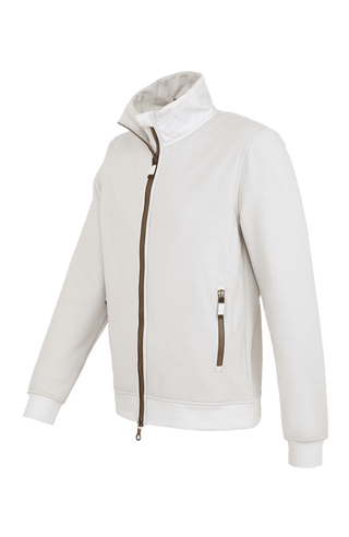 Frauenschuh Herrenjacke „Oliver“ aus Power Stretch Wool in sandstone, Seitenansicht. Leichte, elastische Jacke für Frühling und Sommer, mit sportlich-elegantem Schnitt. Ideal für aktive Freizeit, mit funktionalen Details und hohem Tragekomfort