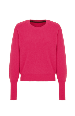 Cashmere Pullover  mit Schulterpolster pink  von vorne