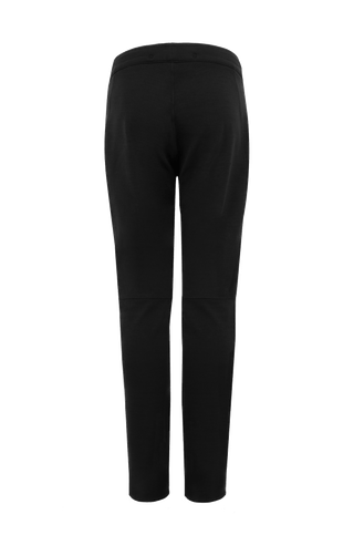 Schwarze Slim Fit Herren-Funktionshose von Frauenschuh, Modell Collin–WP, mit Reißverschlusstaschen, Rückansicht