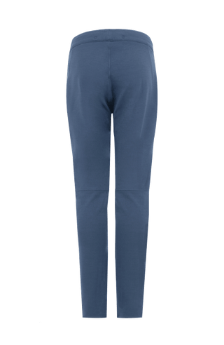Rückansicht der Herren-Sporthose COLLIN-PSW in Denim von Frauenschuh – Slim Fit Funktionshose mit Reißverschlusstaschen, ideal für Outdoor, Training oder Freizeit