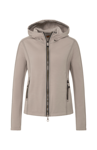 Damen Stretch Jacke in einem Beige Ton von vorne