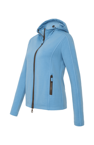 Stretchjacke in hellblau mit Kapuze für Damen