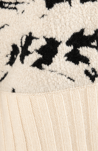 Cashmere Merino Pullover creme mit Berg Motiv Detail