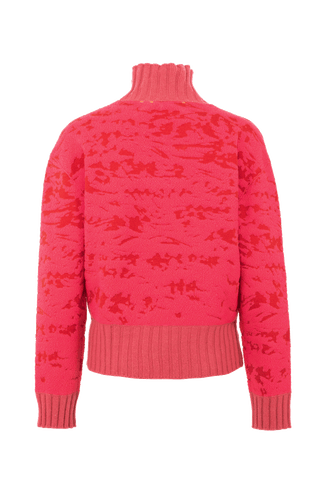 Cashmere Merino Pullover pink mit Berg Motiv von hinten