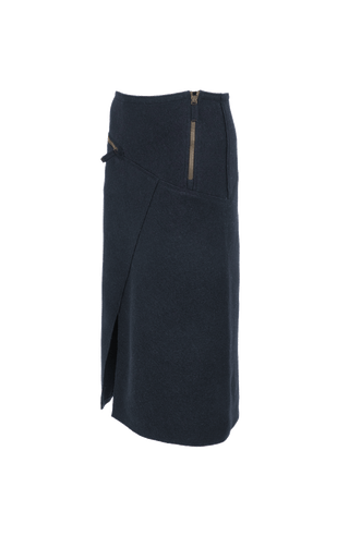 Knielanger Damen Walkrock midnight von seite