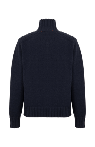 Strickpullover mit Rollkragen midnight von hinten