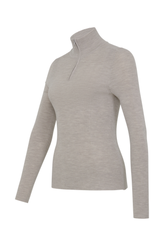 Damen Unterziehshirt Modell 713560 Jean-MV in pearl Seitenansicht, aus feinster Merinowolle von Frauenschuh