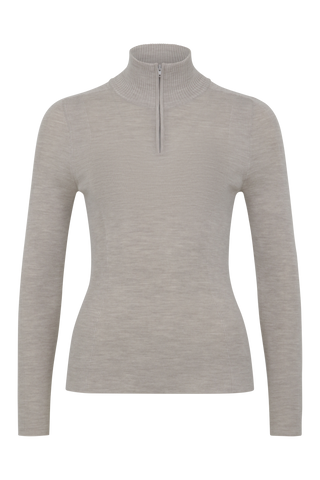 Damen Unterziehshirt Modell 713560 Jean-MV in pearl Vorderansicht, aus feinster Merinowolle von Frauenschuh