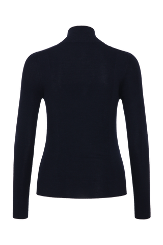 Damen Unterziehshirt Modell 713560 Jean-MV in dunkelblau Rueckansicht, aus feinster Merinowolle von Frauenschuh