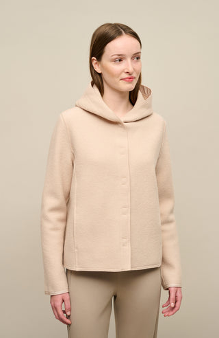 Walkjacke mit Kapuze frosted rose von vorne