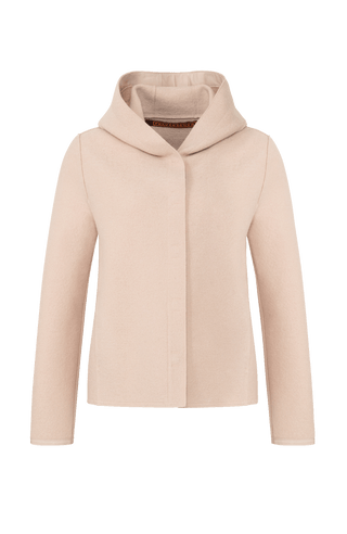 Walkjacke mit Kapuze frosted rose von vorne