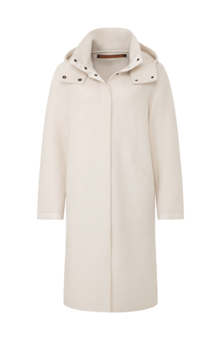 Damen - Walkmantel mit Kapuze, Modell 535129 Ellen-CW in Farbe 1200 Shell– Vorderansicht