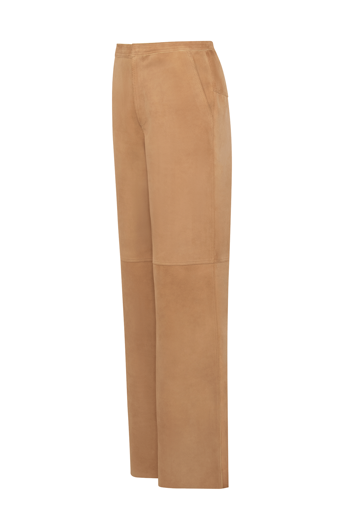 Damenhose aus Veloursleder in Honiggelb – Modell Kati-CV 623693, Seitenansicht frontal