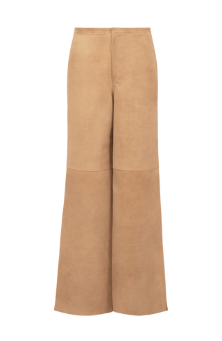 Damenhose aus Veloursleder in Honiggelb – Modell Kati-CV 623693, Vorderansicht