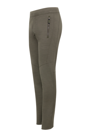 Herren Powerstretchhose Wool Modell Collin in der Farbe Ivy grün, seitliche Vorderansicht – funktionale Outdoorhose von Frauenschuh made in Austria, mit elastischem Material und sportlichem Schnitt, ideal für kalte Temperaturen.