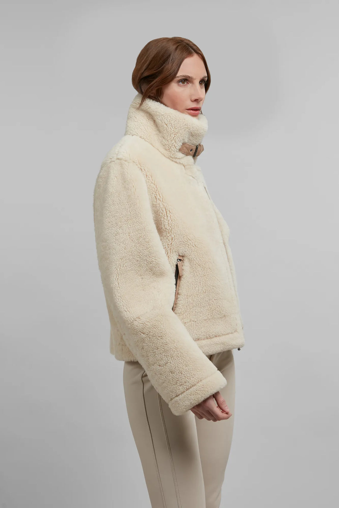 Lambskin jacket in biker style - Jolina-MV