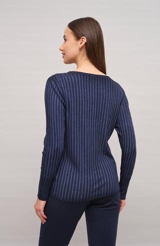 Round neck sweater - Camelia Dyed