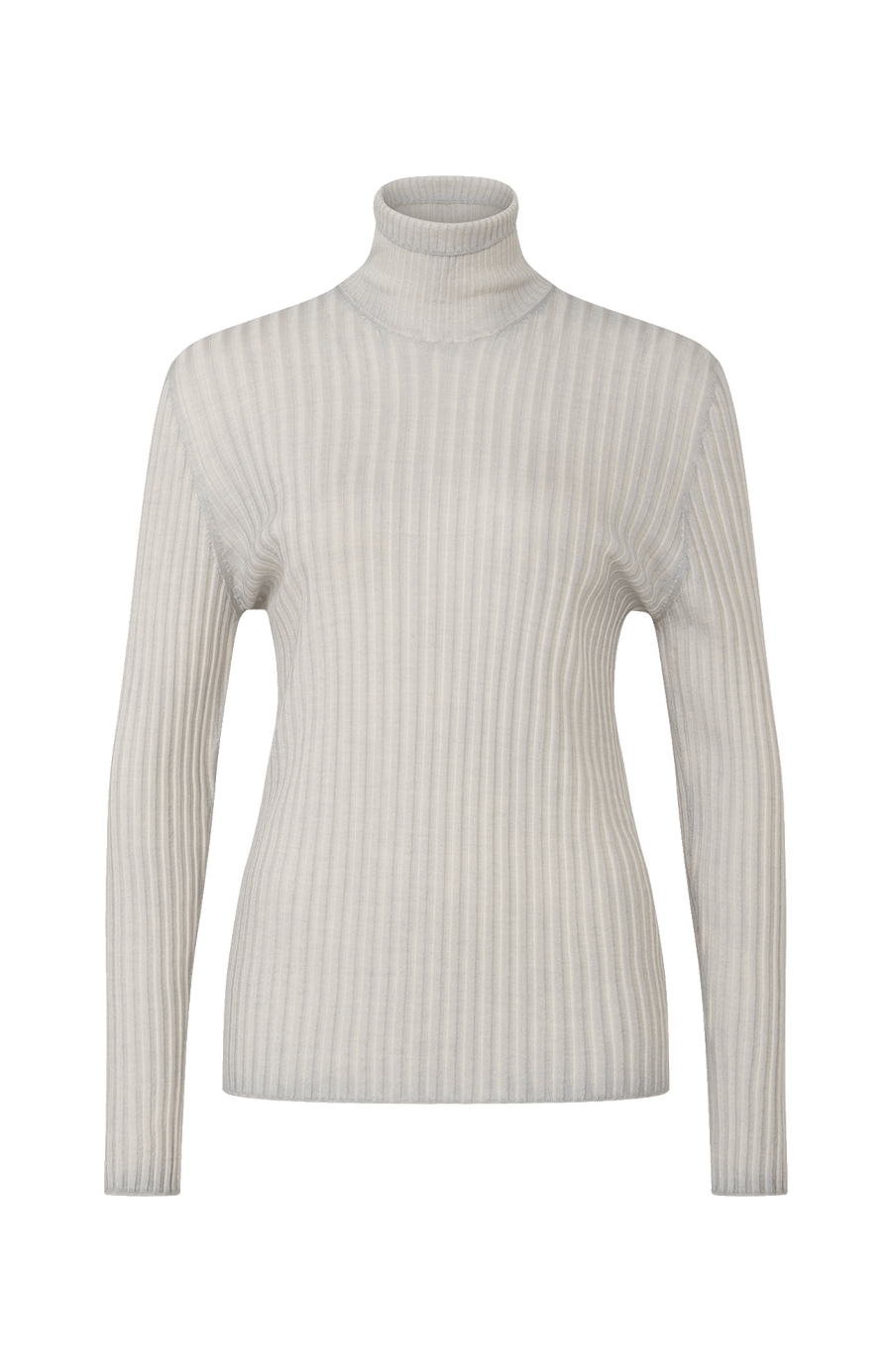 Lockerer Damen-Rollkragenpullover in Beige (Farbe sandstone, Modell 533601 MarleenDyed-RB, aus weicher Baumwollmischung, zeigt das elegante Design und die feine Strickstruktur – ideal für kühle Tage und vielseitig kombinierbar