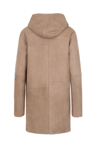 Olivera lambskin cape with hood