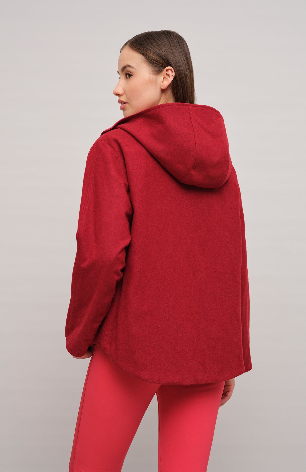 Jacke mit Kapuze aus Loden und Quilt - Joelle