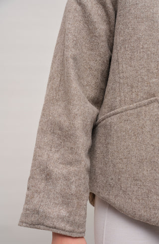 Jacke mit Kapuze aus Loden und Quilt - Joelle