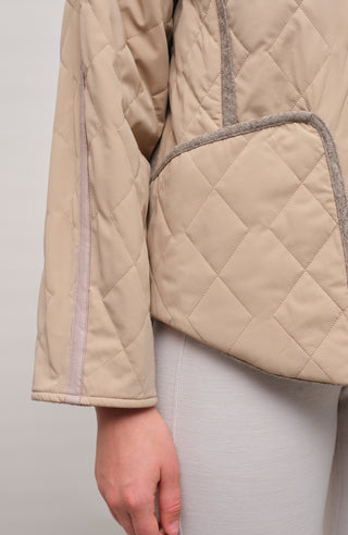 Jacke mit Kapuze aus Loden und Quilt - Joelle