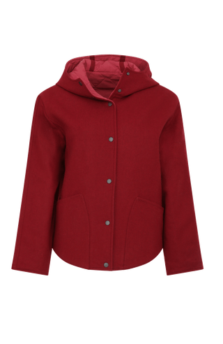 Jacke mit Kapuze aus Loden und Quilt - Joelle
