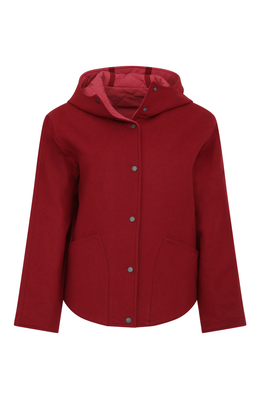 Jacke mit Kapuze aus Loden und Quilt - Joelle