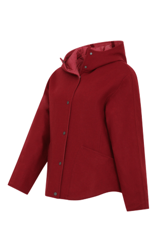 Jacke mit Kapuze aus Loden und Quilt - Joelle
