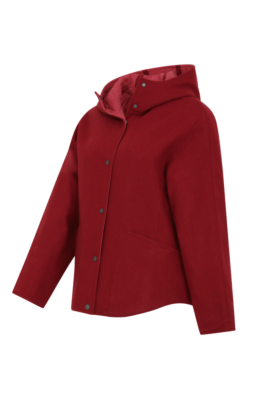 Jacke mit Kapuze aus Loden und Quilt - Joelle