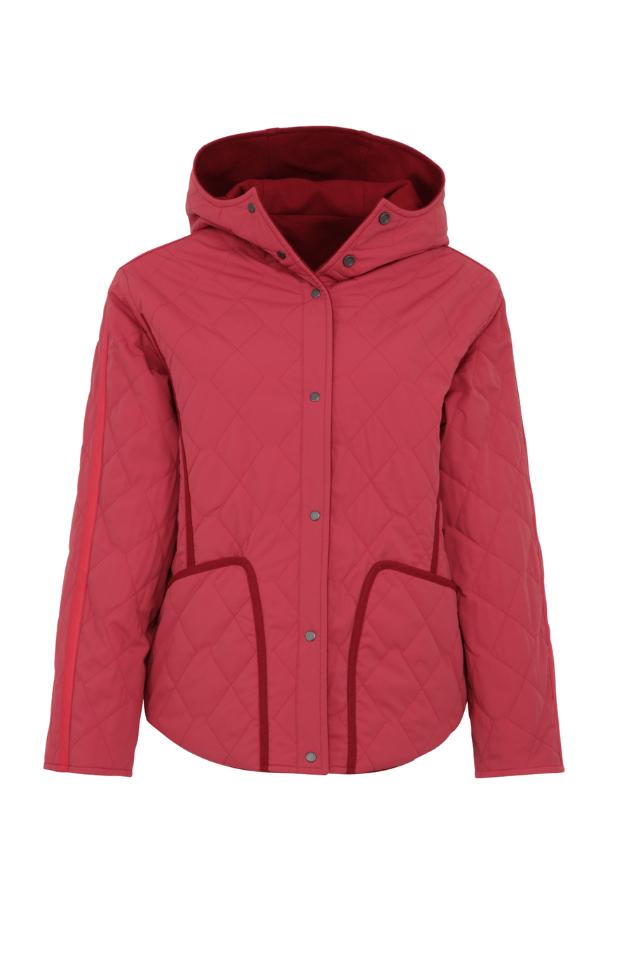 Jacke mit Kapuze aus Loden und Quilt - Joelle