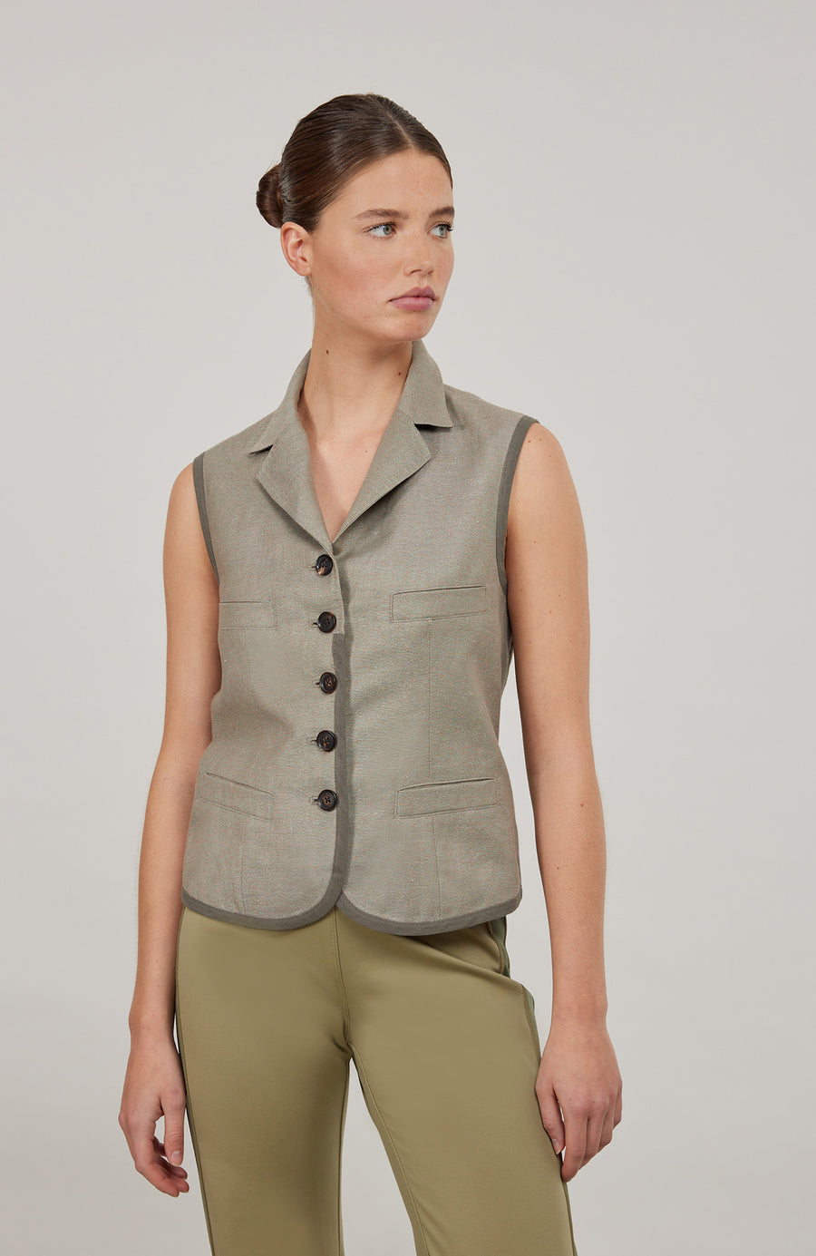 Weste aus Baumwoll-Leinen - Anya